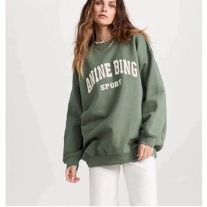 Anine Bing Sport Tyler Sweatshirt  Green Women’s Size L